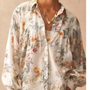ANTHROPOLOGY PILCRO BATWING YOKE BLOUSE/ PLUS SIZE 2X/BOHO CHIC /BUTTON FRONT